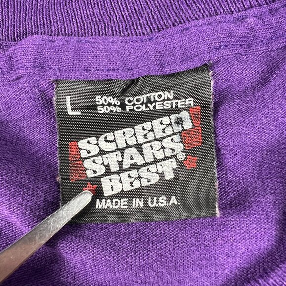 VTG 80s Star Trek Borg Jean Luc Picard Shirt Fits Medium Purle Single Stitch Tee - Picture 8 of 14